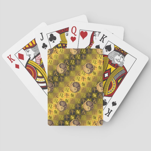 Leo & Earth Horse Poker Cards (Back)