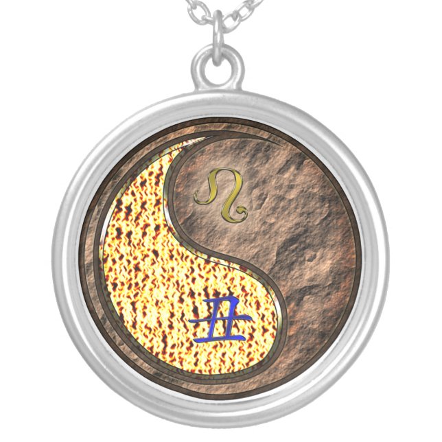 Leo & Earth Ox Silver Plated Necklace (Front)