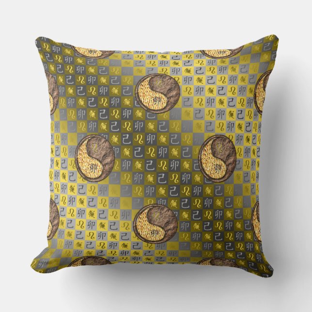 Leo & Earth Rabbit Throw Pillow (Front)