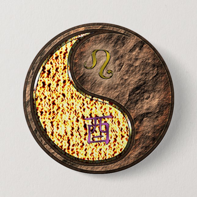 Leo & Earth Rooster Button (Front)