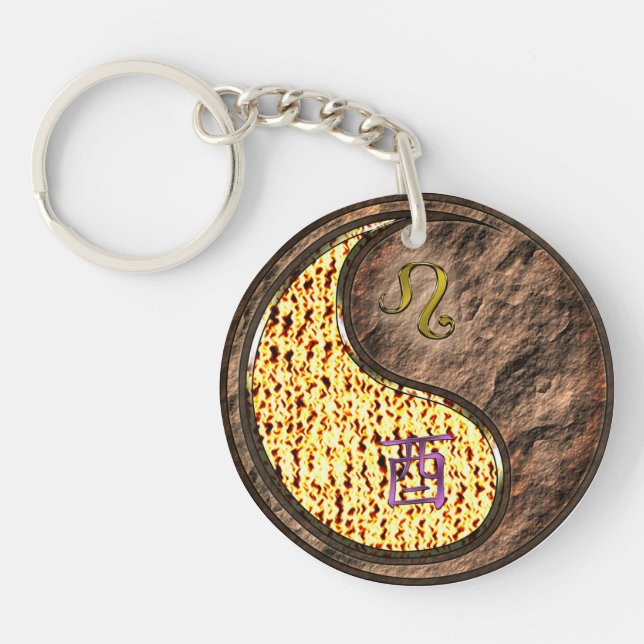 Leo & Earth Rooster Keychain (Front)