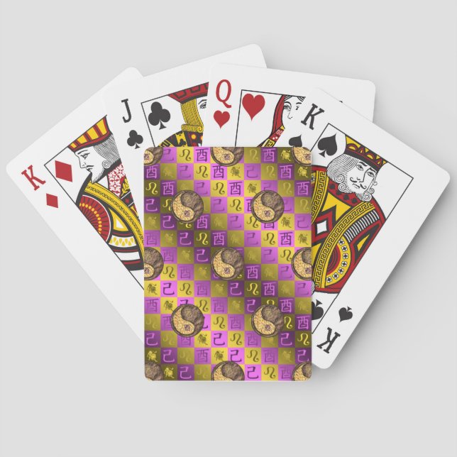 Leo & Earth Rooster Poker Cards (Back)