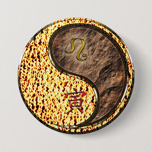 Leo & Earth Tiger Button (Front)