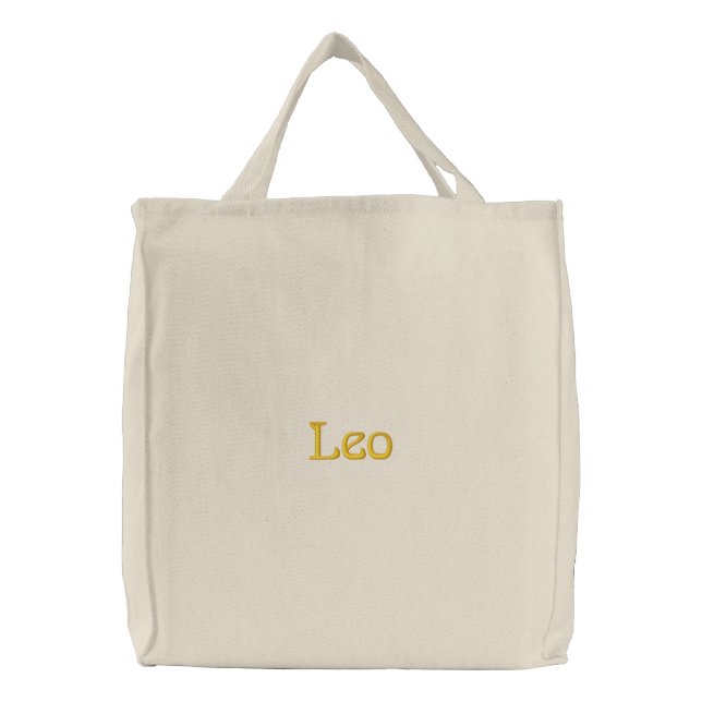 LEO EMBROIDERED TOTE BAG (Front)