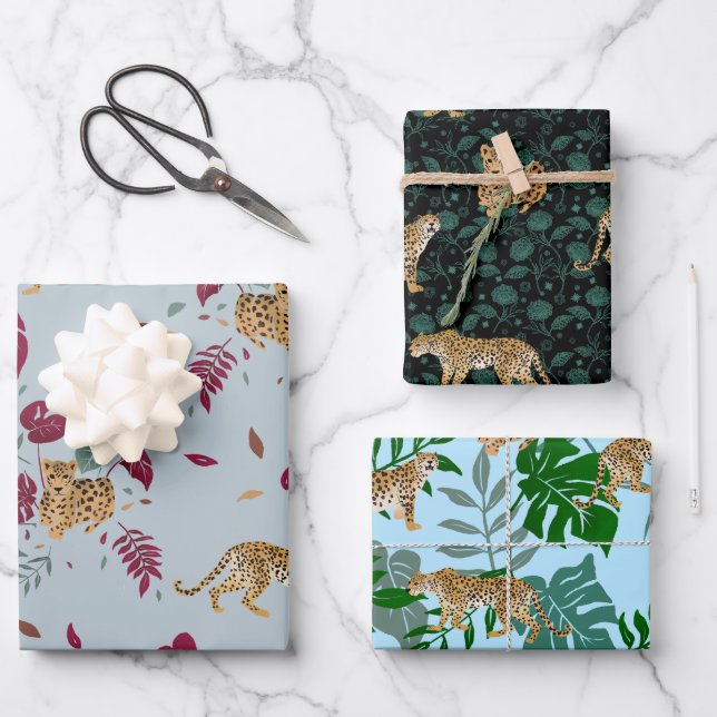 Leo exotic Jungle Wrapping Paper Sheets (Front)