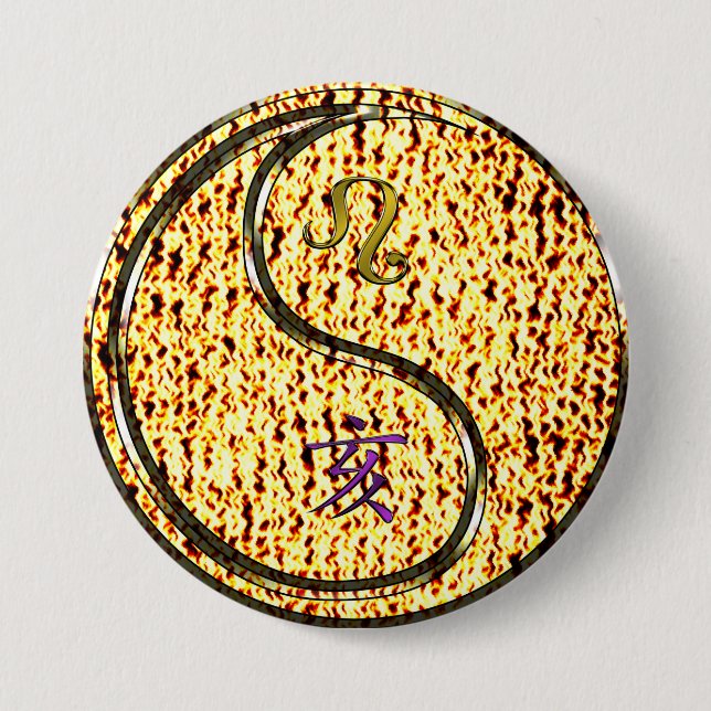 Leo & Fire Boar Button (Front)