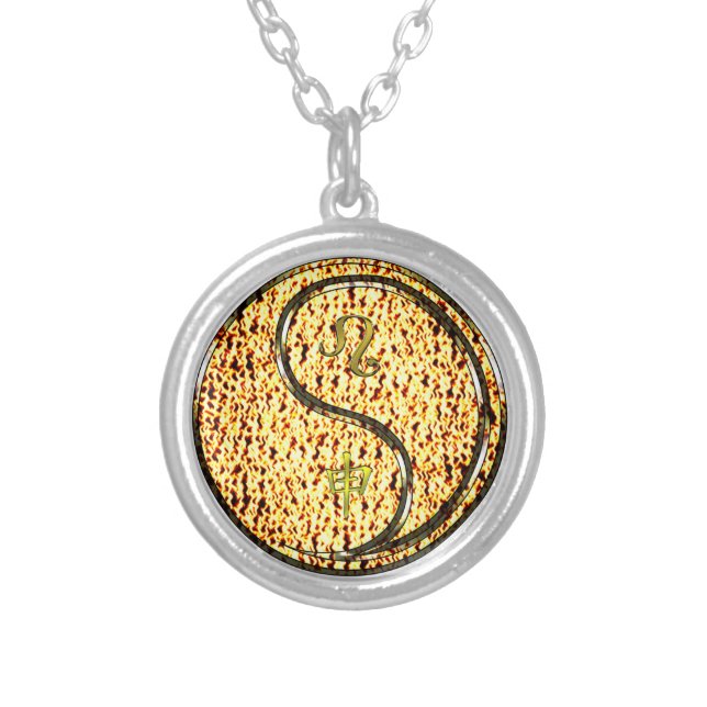 Leo & Fire Monkey Silver Plated Necklace (Front)