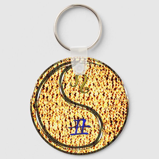 Leo & Fire Ox Keychain (Front)