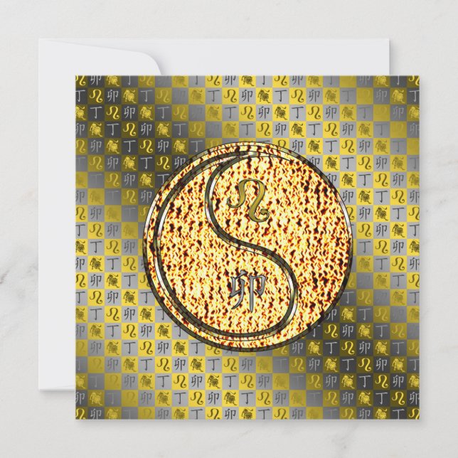 Leo & Fire Rabbit Card (Front)