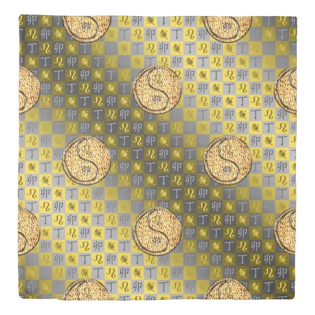 Leo & Fire Rabbit Duvet Cover (Front)