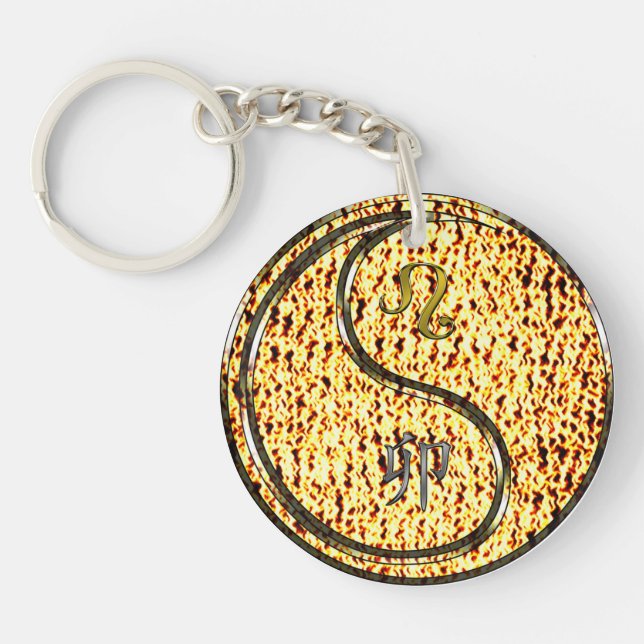 Leo & Fire Rabbit Keychain (Front)