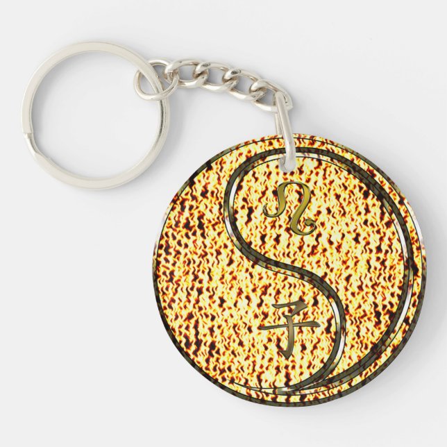 Leo & Fire Rat Keychain (Front)