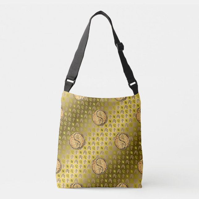 Leo & Fire Rat Throw Pillow Crossbody Bag (Front)