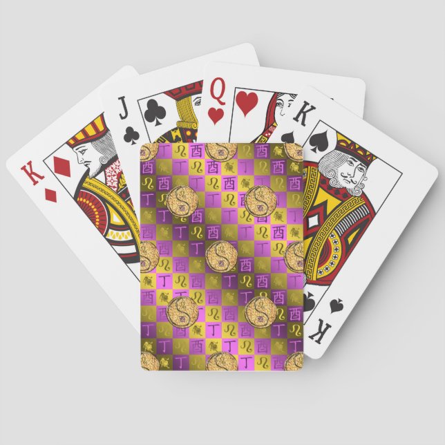 Leo & Fire Rooster Poker Cards (Back)