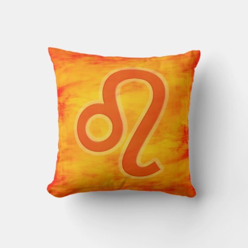 Leo fire sign zodiac throw pillow