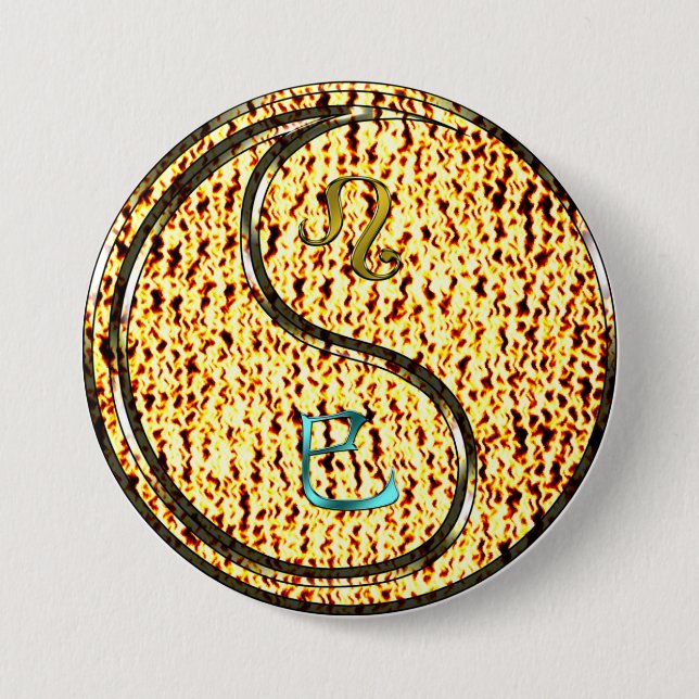 Leo & Fire Snake Button (Front)