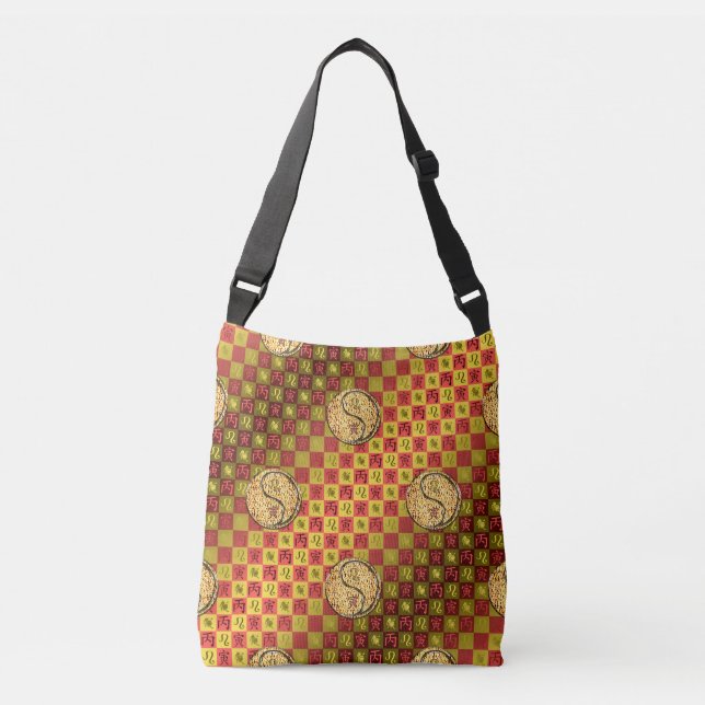 Leo & Fire Tiger Crossbody Bag (Front)