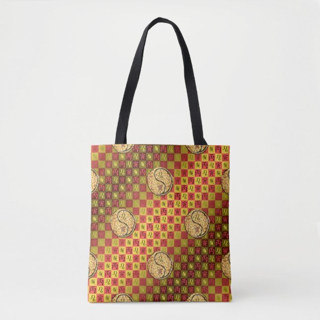 Leo & Fire Tiger Tote Bag (Front)