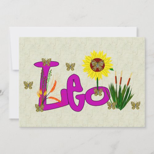 Leo Flowers Invitation