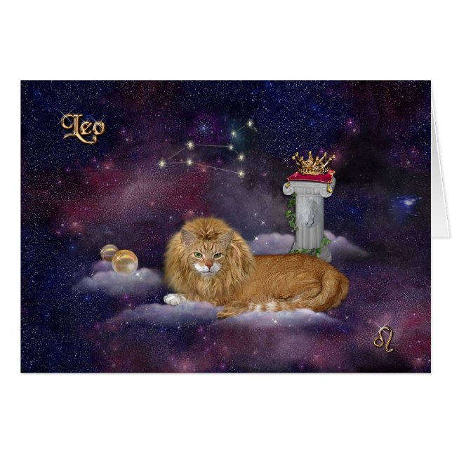 Leo for Cat Lovers Cards (Front Horizontal)