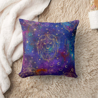 Leo Galaxy Throw Pillow