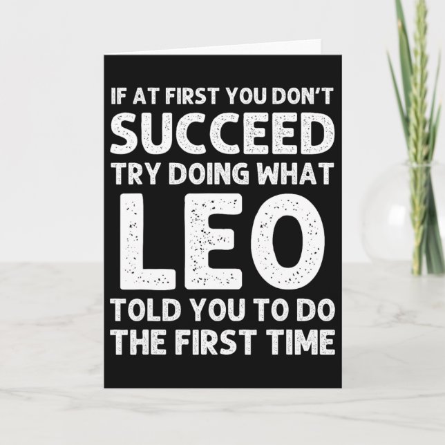 Leo Gift Name Personalized Birthday Funny Christma Card (Front)