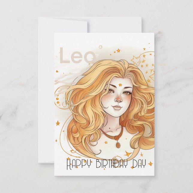  Leo girl  birthday  card (Front)