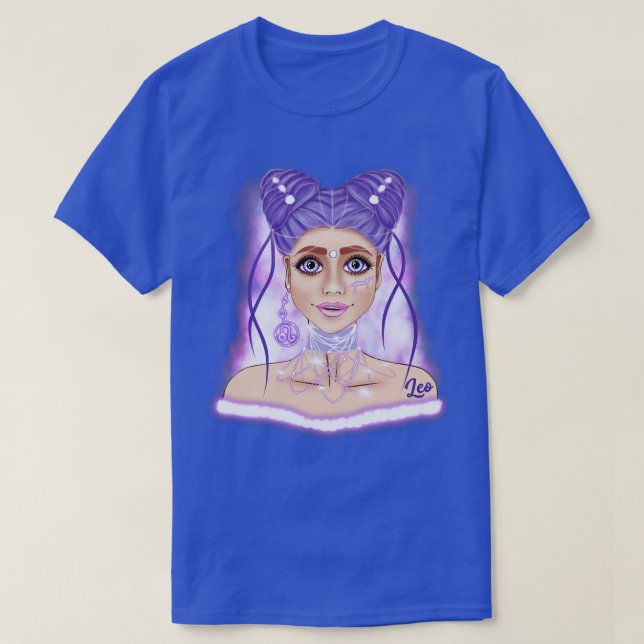 Leo Girl Birthday Zodiac Women Born in July August T-Shirt (Design Front)