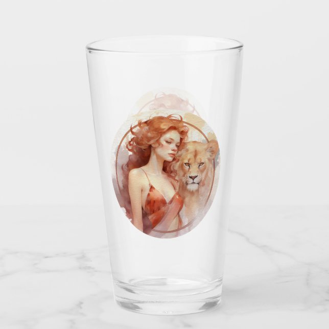 Leo Glass Cup (Front)