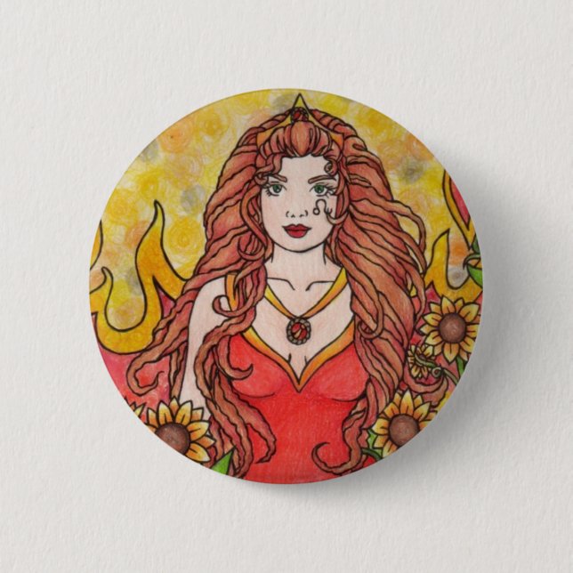 Leo Goddess Button (Front)