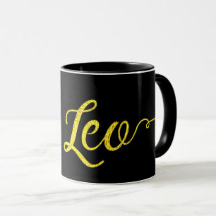 Leo Gold Lettering Mug