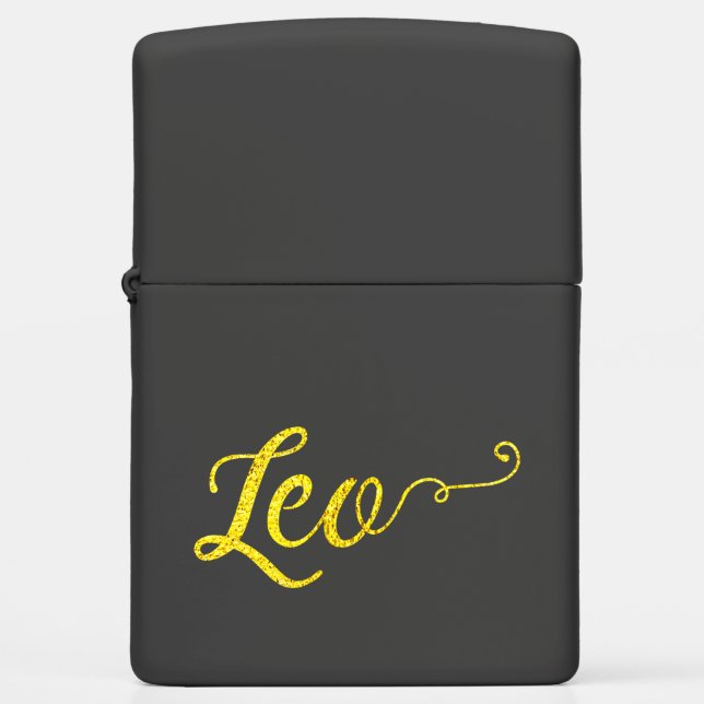 Leo Gold Lettering Zippo Lighter (Front)