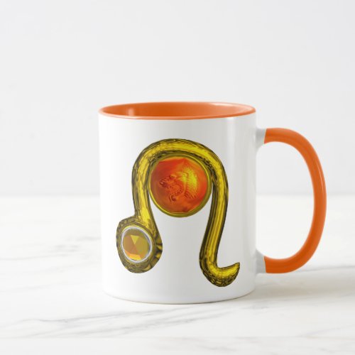 LEO GOLD ZODIAC BIRTHDAY JEWEL YELLOW TOPAZ MUG