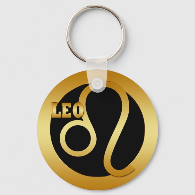 LEO GOLD ZODIAC SIGN KEYCHAIN (Front)