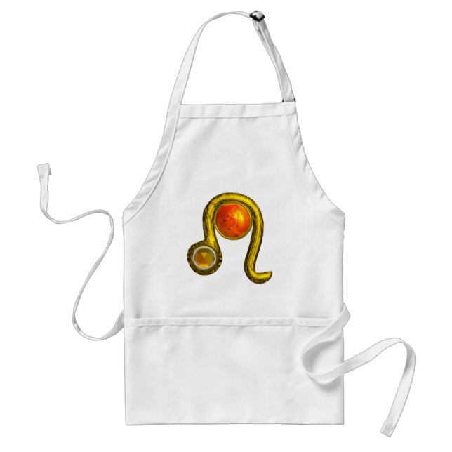 LEO , Golden ,Zodoac Birthday Jewel Adult Apron (Front)