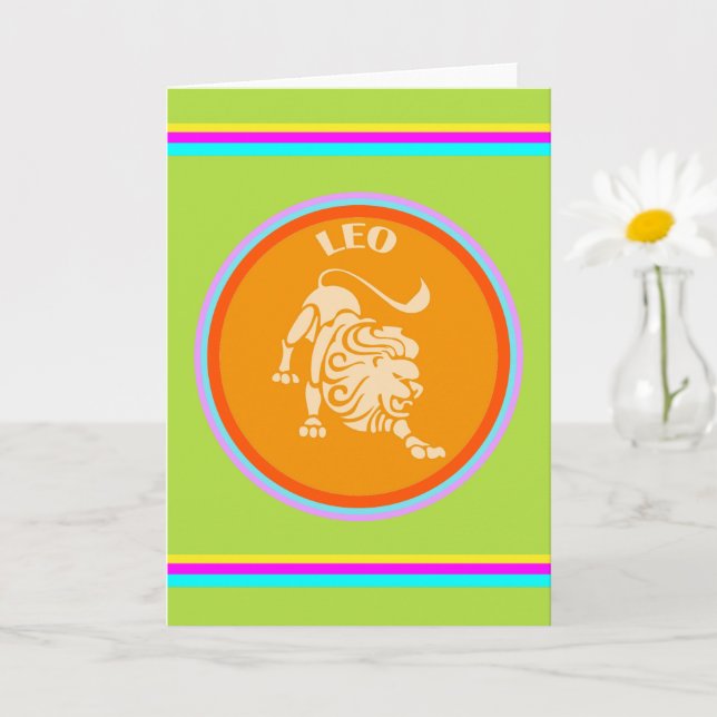 Leo Greeting Card (Small Plant)