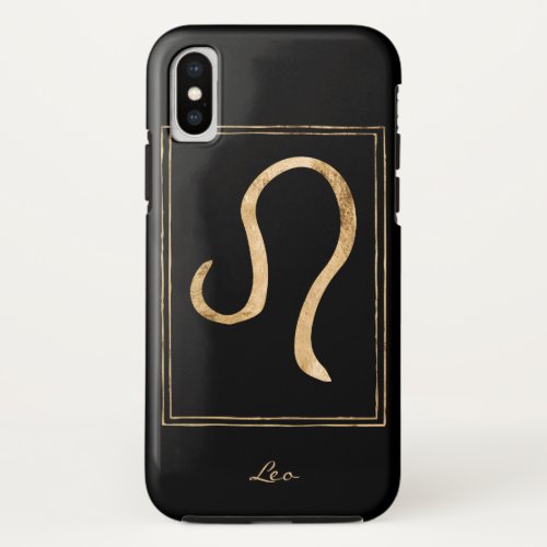 Leo hammered gold astrology birthday zodiac iPhone x case