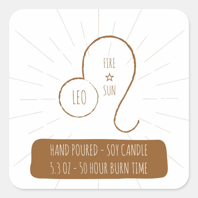 Leo hand Poured Soy Candle Label