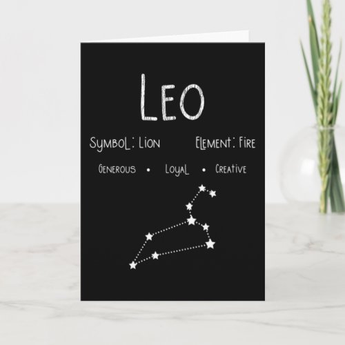 Leo Horoscope Astrology Star Sign Birthday Gift Card