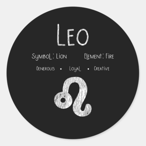 Leo Horoscope Astrology Star Sign Birthday Gift Classic Round Sticker