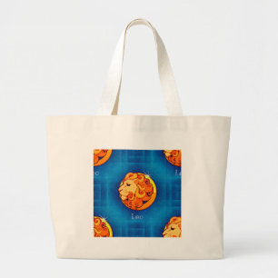 leo horoscope large tote bag