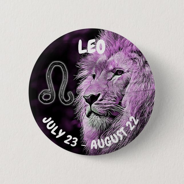 Leo Horoscope Sign Button (Front)