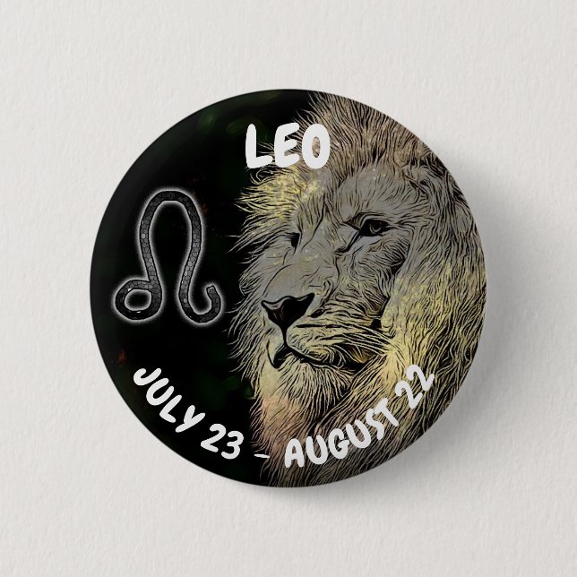 Leo Horoscope Sign Button (Front)
