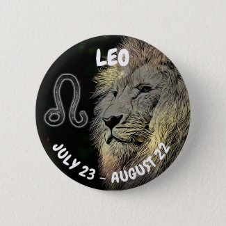 Leo Horoscope Sign Button
