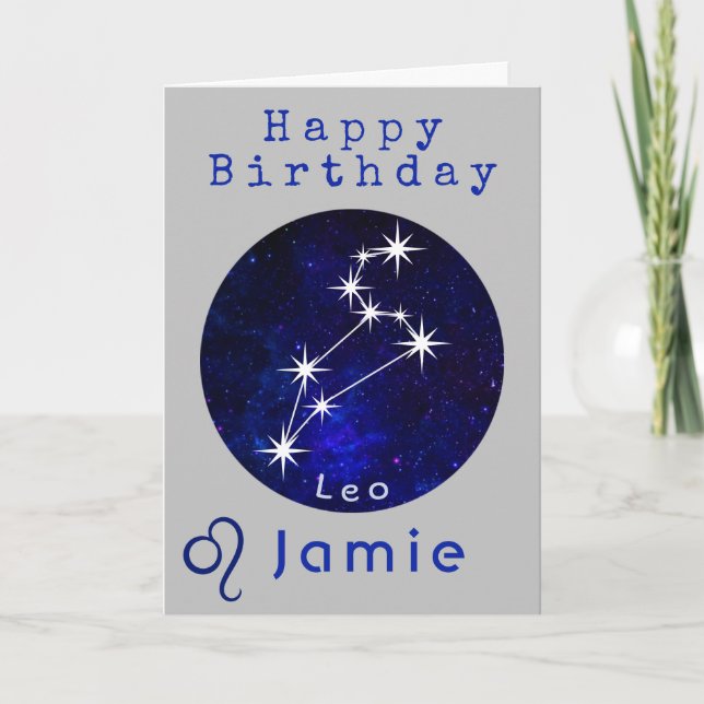 Leo Horoscope Zodiac Card (Front)
