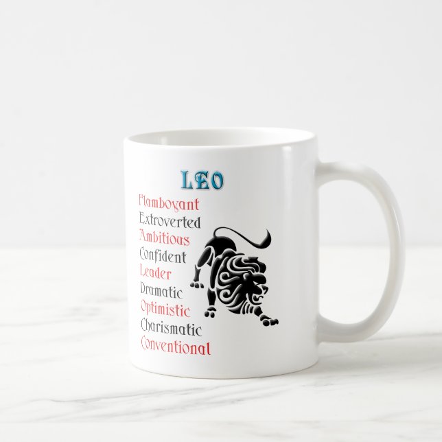 Leo Horoscope Zodiac Sign Coffee Mug (Right)
