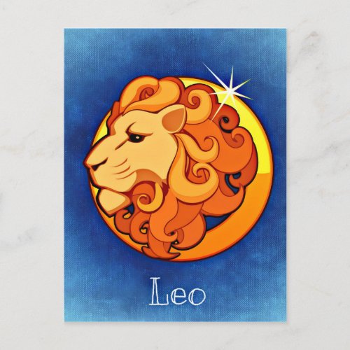 Leo in Blue Postcard