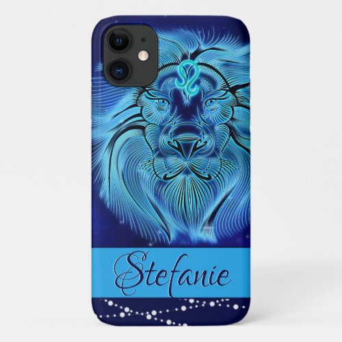 Leo in Dark Blue iPhone 11 Case