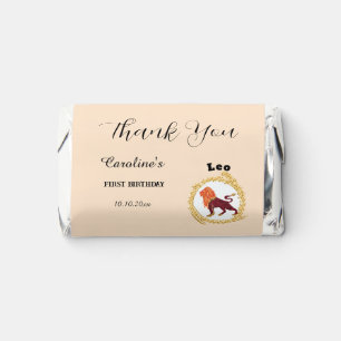 Leo in Gold Glitter Circle Thank You Hershey's Miniatures