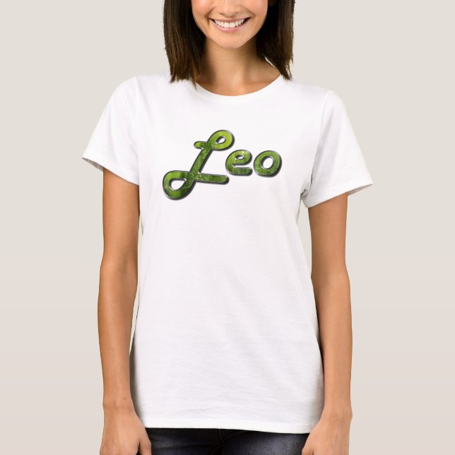 Leo in Peridot Gemstone T-Shirt (Front)